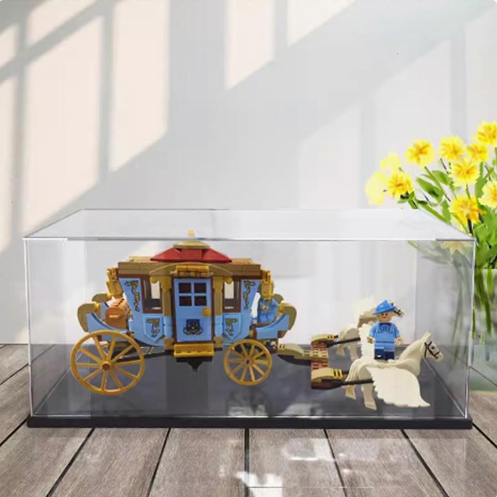 Acrylic Display Case for  75958 Flying Carriages, Dustproof Clear Box with Black Base