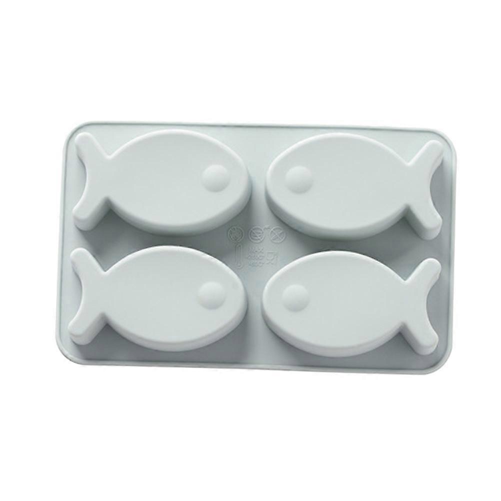 Cute Kitchen Accessories Fish Ice Cube Tray Baking Tool 4 Grids 1Pack