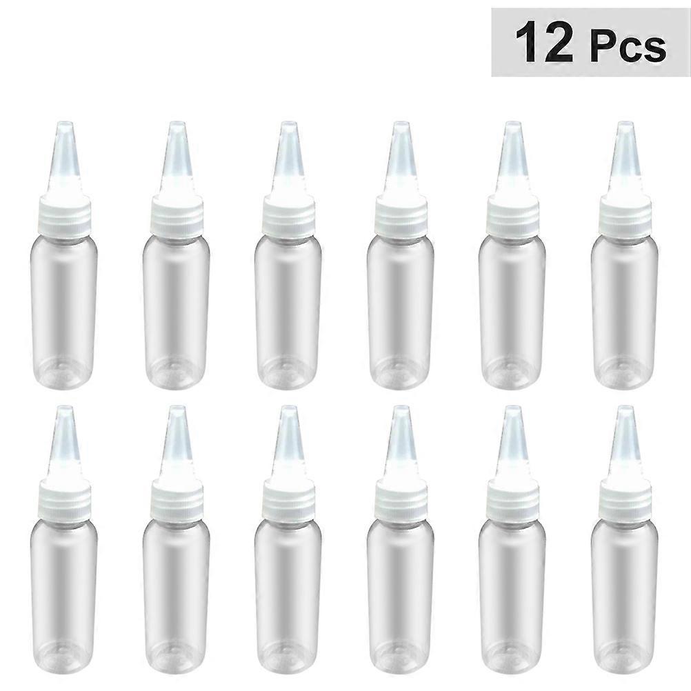 Clear Dispenser Bottles Tip Applicator Bottle for Liquid 12Pcs