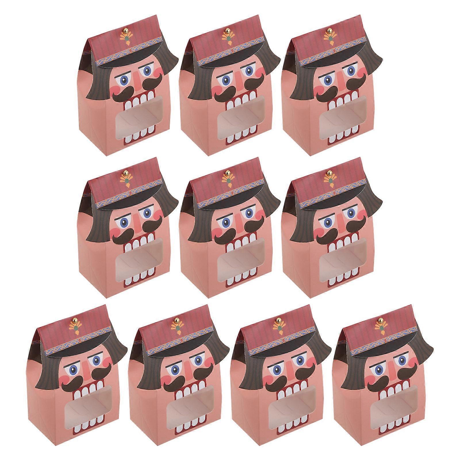 Nutcracker Cookie Boxes Christmas Cupcake Boxes for Decoration 10Pcs