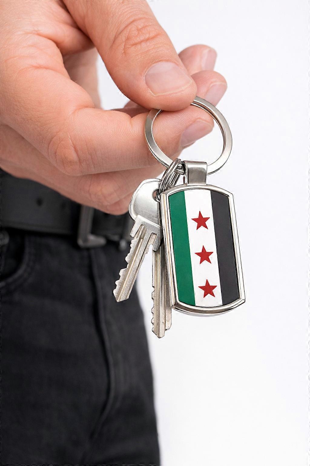Free Syria flag keychain