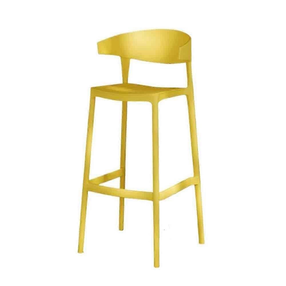 Yellow Bar Stools with Backrest, Modern Stackable Counter Height Chairs for Kitchen and Restaurant