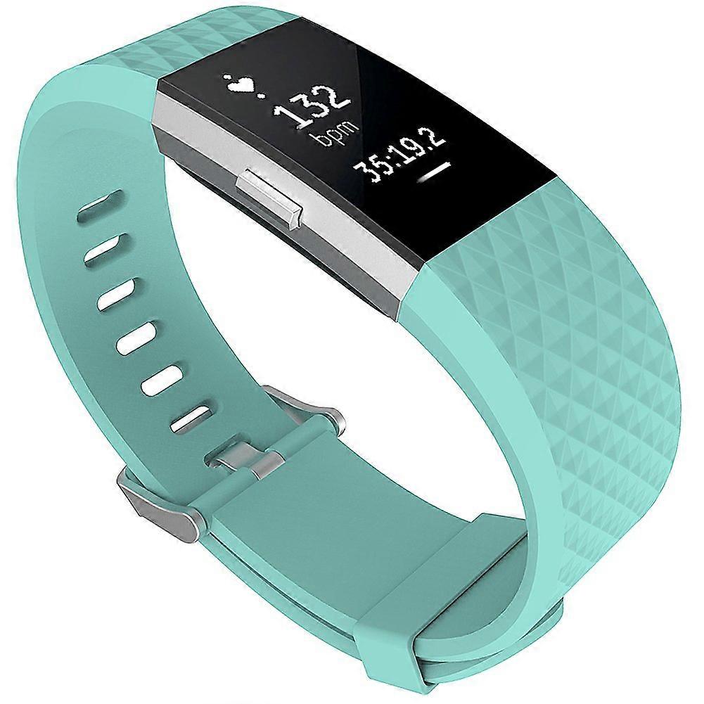 Soft Silicone Replacement Strap Adjustable Teal Comfortable SweatResistant for Fitbit Charge 2 Band