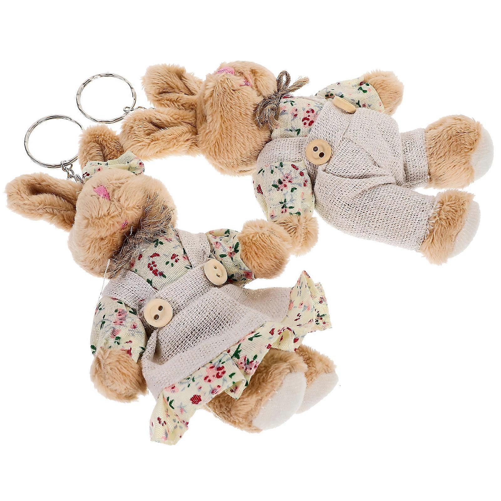 Rabbit Keyring Plush Keychain for Decor 10Pcs Set