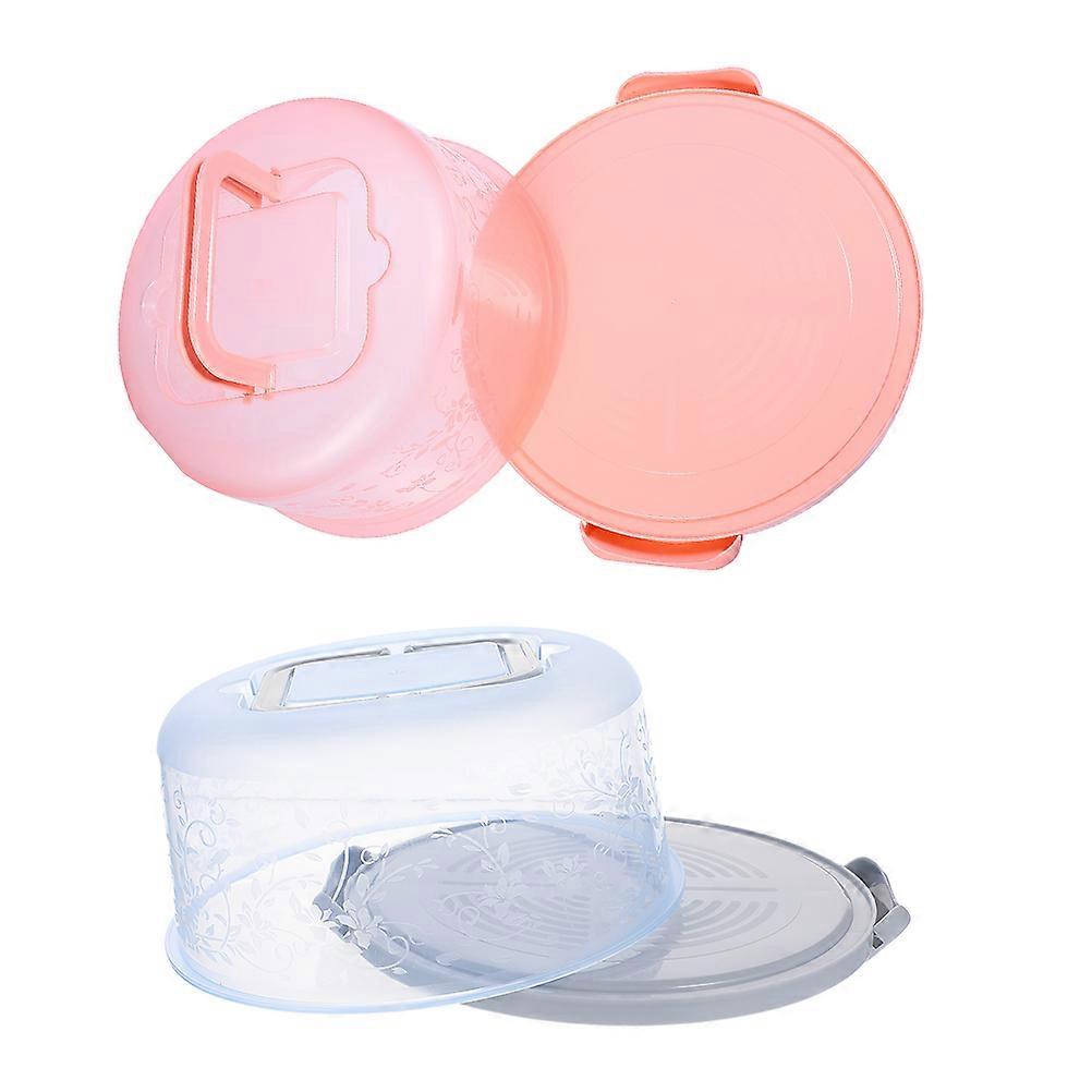 Handed Cake Case for Storage Use 2Pcs Portable Blue Cake Boxes