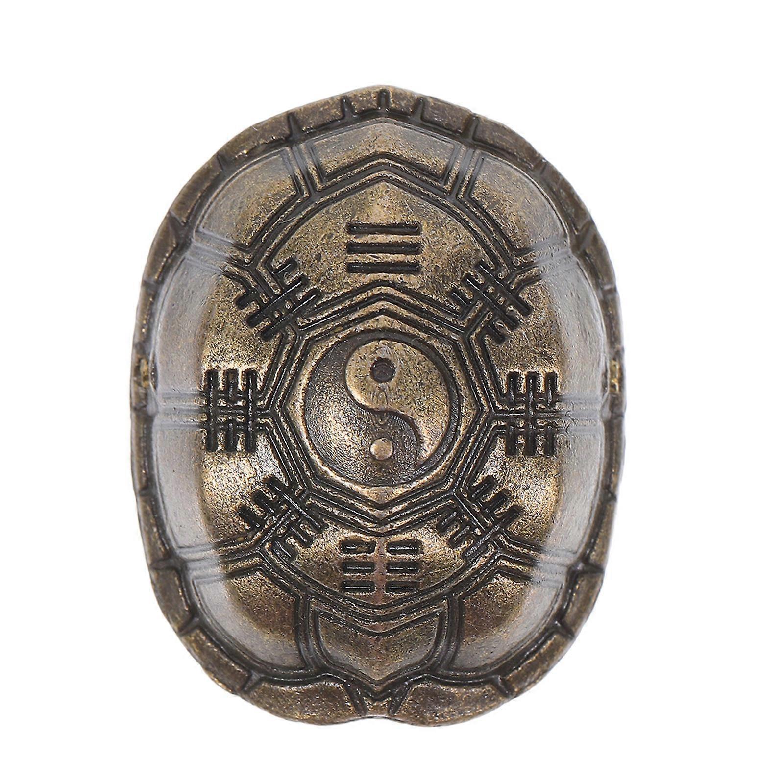 Brown Turtle Shell Divination Object Mini Figurine for Health
