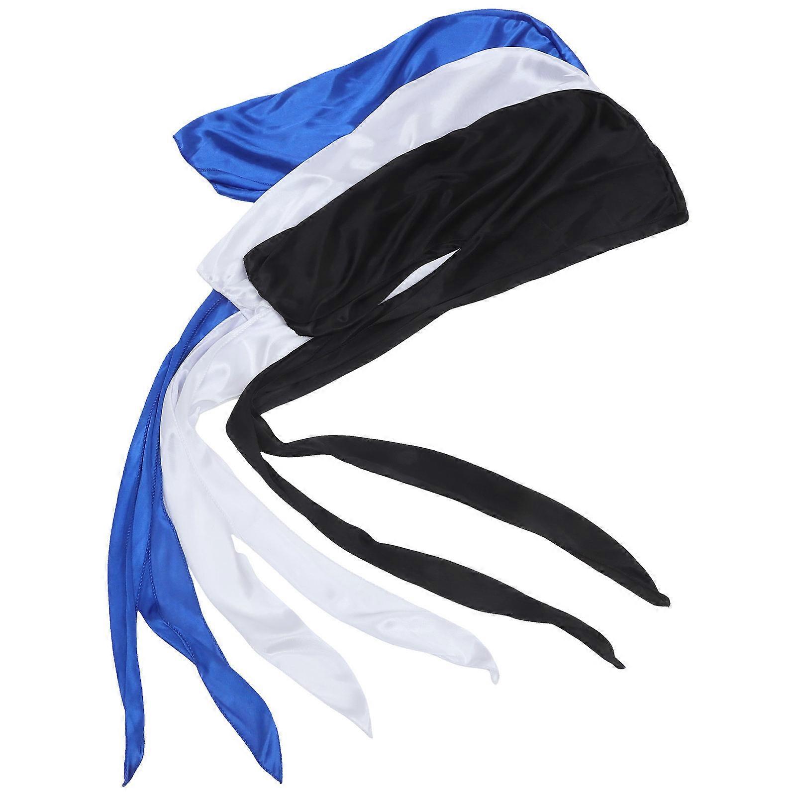 Headwraps Long Tail Pirate Caps for Decor 3Pcs Polyester Breathable Caps