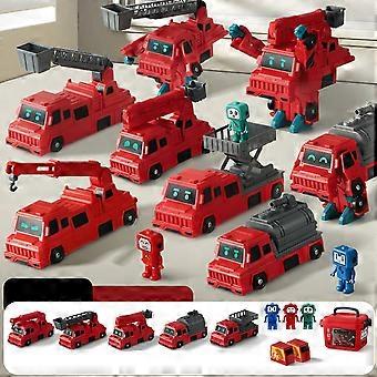 Modular Transforming Toy Set with Storage Box, Magnetic Cars and Trucks for Kids