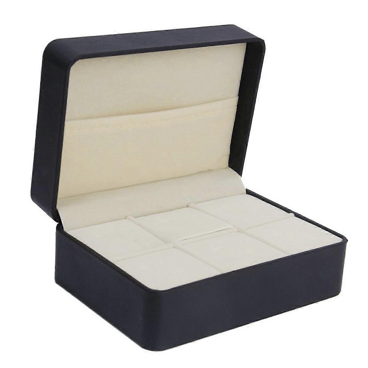 Case 6-Compartment Storage Box for Cufflink Black Design