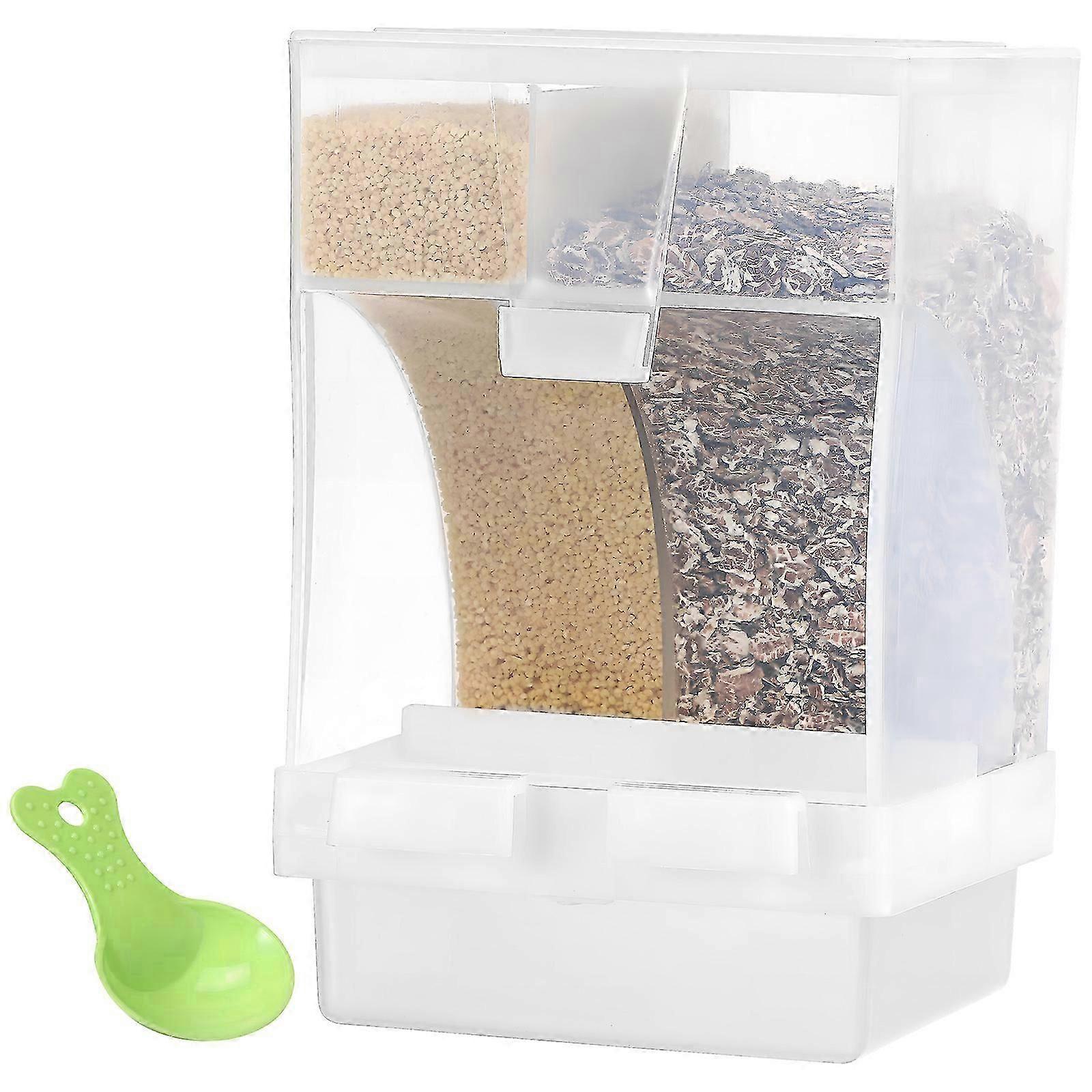 Parakeet Food Holder Automatic Feeder for 5Sets with Spoon