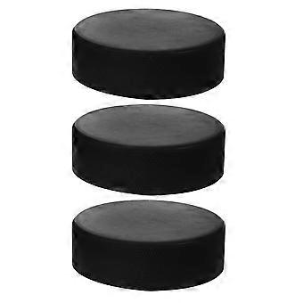 3er-Pack schwarze Eishockeypucks: Wiederverwendbare Gummipucks für Training, Übung und Sportwettkämpfe im Innen- und Außenbereich