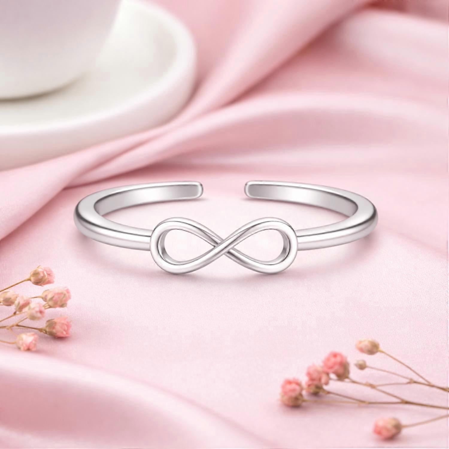 Infinity Open Adjustable Ring – 925 Sterling Silver