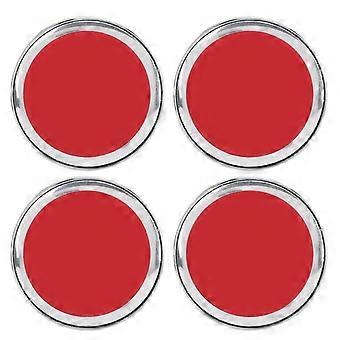 4PCS Car Wheel Centre Cap Cover Waterproof Aluminium Alloy Scratch Prevention Replacement for Fiat 500Red