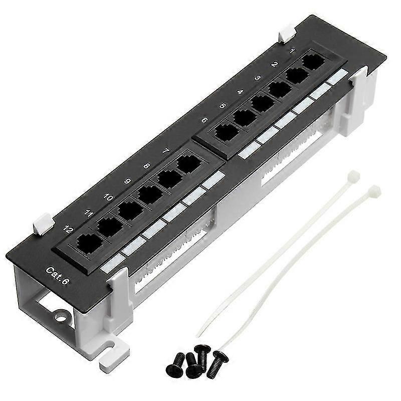 Network Tool Kit 12 Port Cat6 Patch Panel Rj45 Networking Wall Mount Rack With Surface Wall Mount B