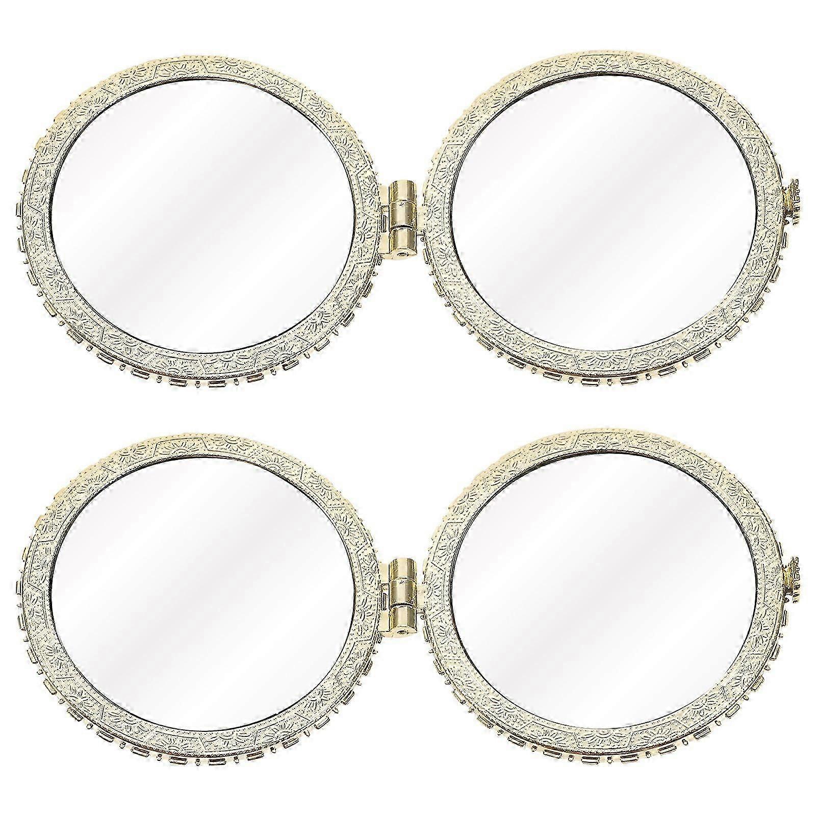 Portable Makeup Mirror Folding Mirror 2Pcs for Makeup Use Compact Design