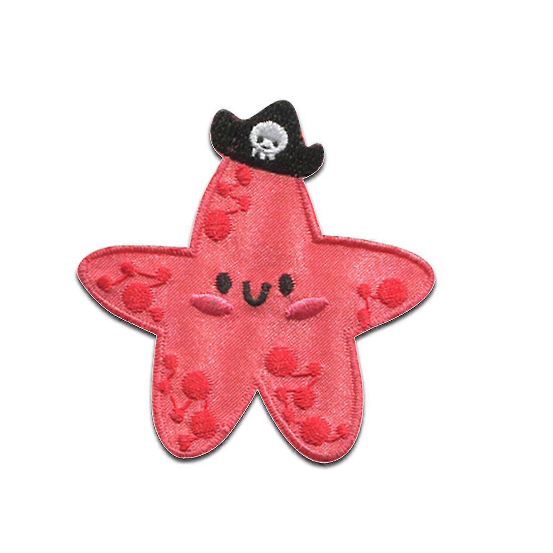 Patch / Iron-on Patch - Starfish Hat Pirate Animals - Iron On Patches