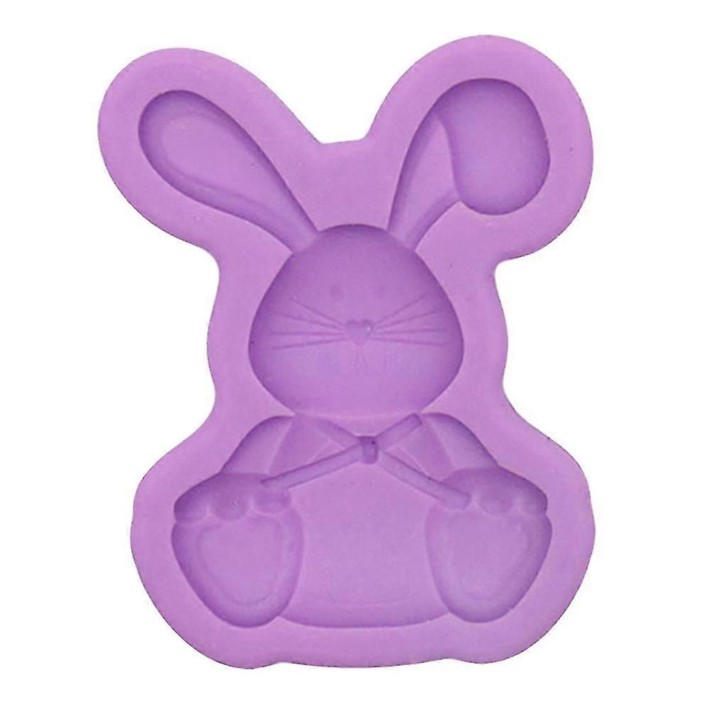 Chocolate Baking Mold Easter Rabbit Pattern for Molding 2Pcs Violet