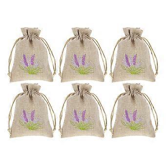 6 stks lavendel zakje zakken lege kleine bloemen trekkoord zakken decoratieve lavendel zakjes handgemaakte lavendel zakje tas trekkoord zakken