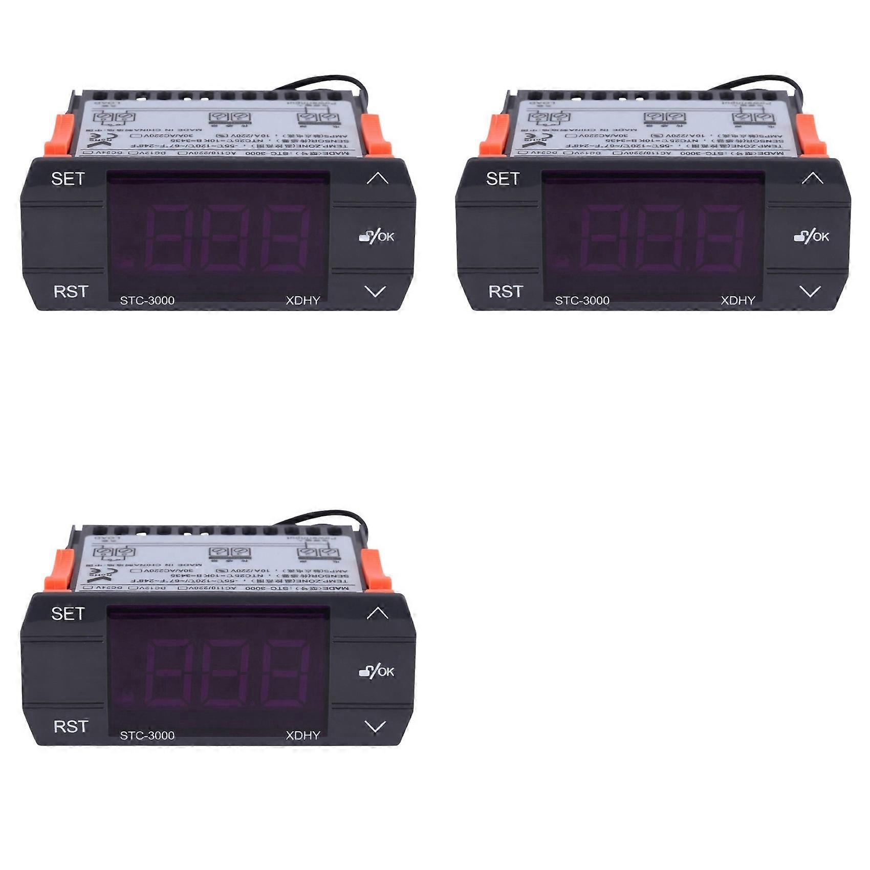 3X STC-3000 Digital Temperature Controller Thermostat with Sensor 110-220V 30A