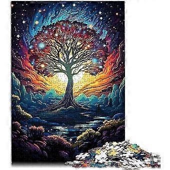Puzzles Geschenk Buntes Fantasie-Sternenhimmel-Baum-Puzzle für Erwachsene Holzpuzzle ist ideal als Geschenk für die ganze Familie und dieses JJPP-207
