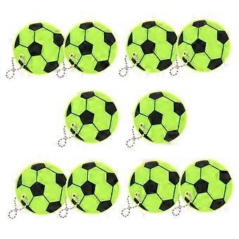 10pcs Football Shaped Reflective Keychain Set for Bags and Backpacks  Visibility Safety Reflectors