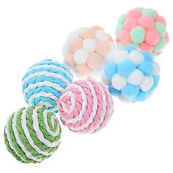 Cat Balls Plush Ball for Toy and Fun Play 30Pcs Set with Bell