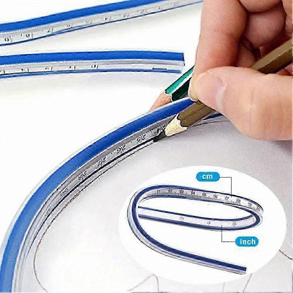Flexible Curve Ruler,Graduated 23.6-Inch with Inking Edge, compatible with Drawing, Pattern Making, Engineering Measuring Tool