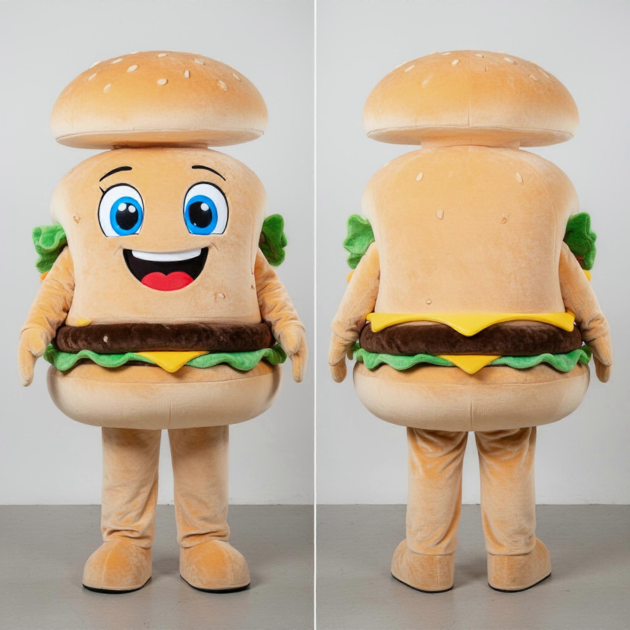 MASTICOT Buttery Cream Rounded Hamburger Mascot