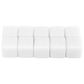 Blank Dice Set 30 Pcs 16mm Six Sided Write On Cubes for Math Teaching Education White