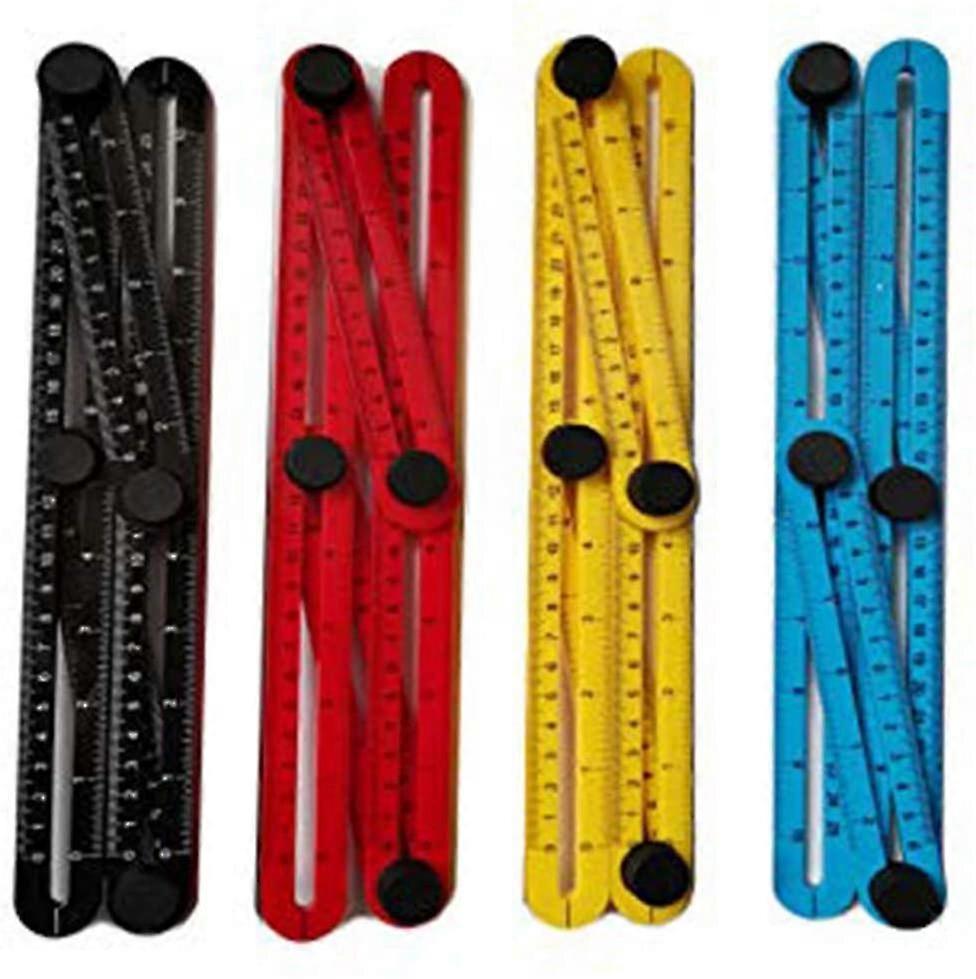 4 Colors Plastic Angle Model Tool, Protractor, Metric Scale Multi-angle Measuring Ruler Tool is