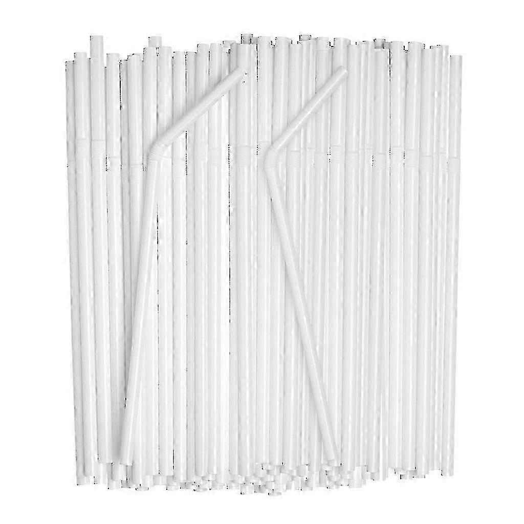 Individually Packaged White Plastic Flexible Straw Kitchen Dining Room