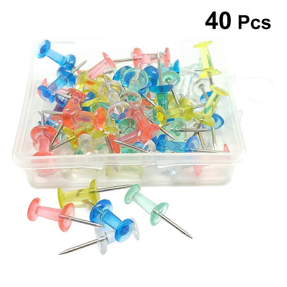 Map Push Pushpin for Fixing 40Pcs Decorative Thumbtacks Assorted Color