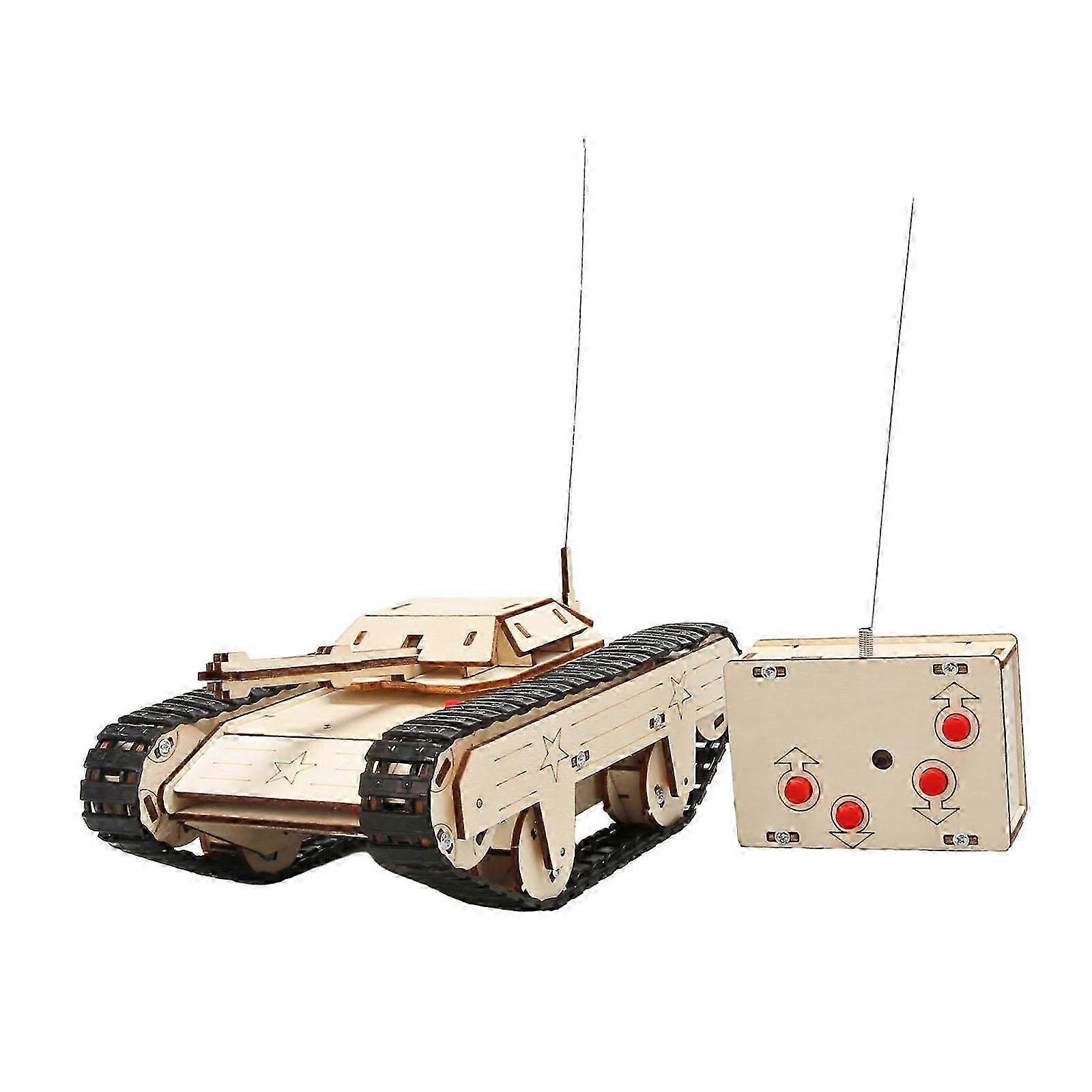 3D Wooden Remote Control Tank STEM Kit