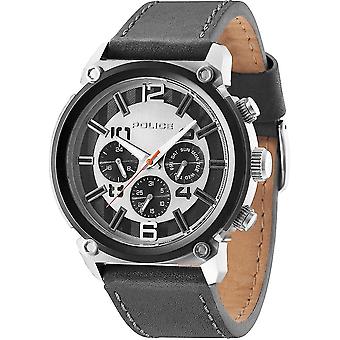 Politiet klokker rustning kvarts analog man Watch med R1451238004 cowskin armbånd