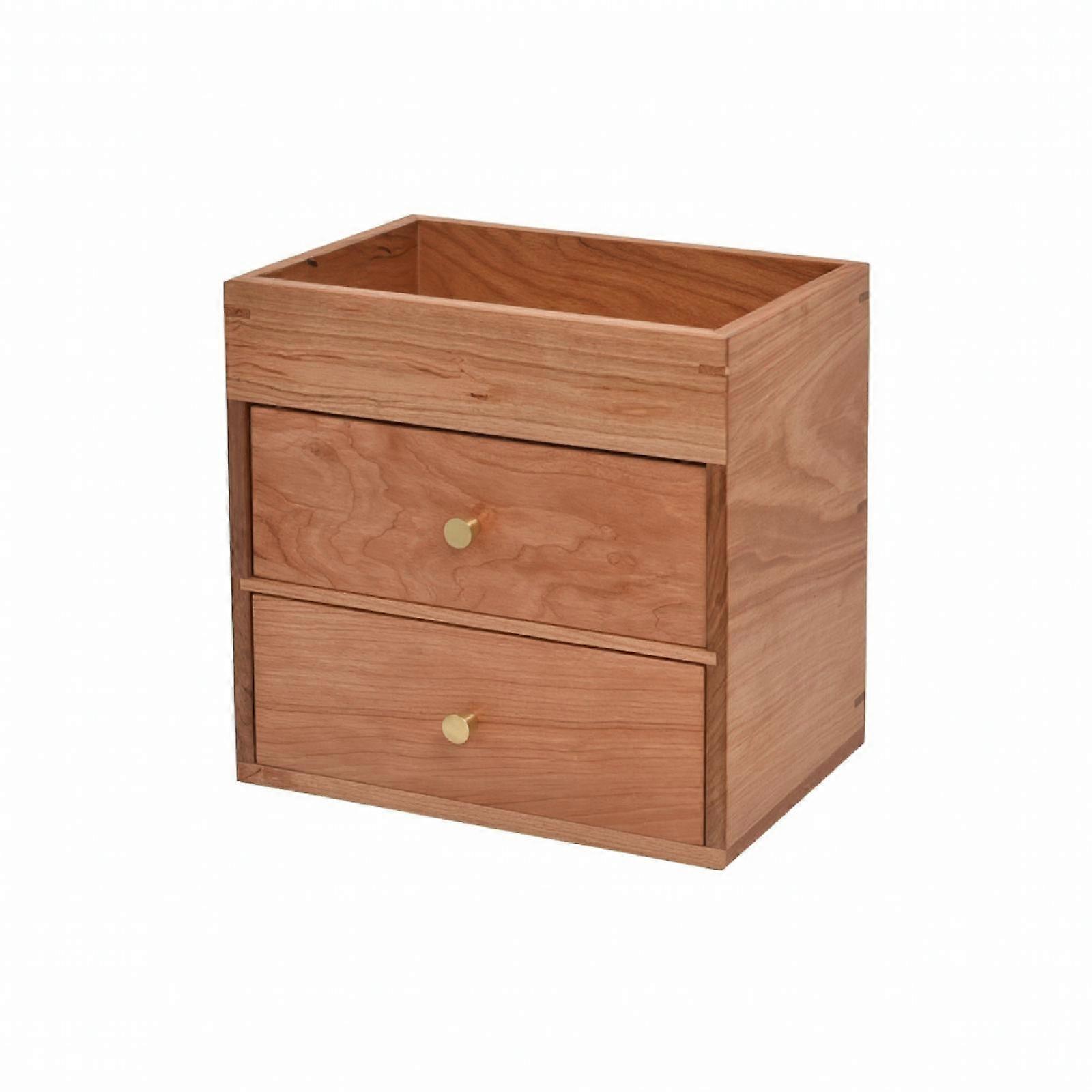 Solid Wood Tabletop Storage Cabinet | Brass-Colored Pull Knobs, Tabletop Chest