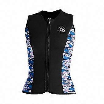 3mm Sleeveless Neoprene Wetsuit Top – Zippered Diving Vest for Women, Size 25-26