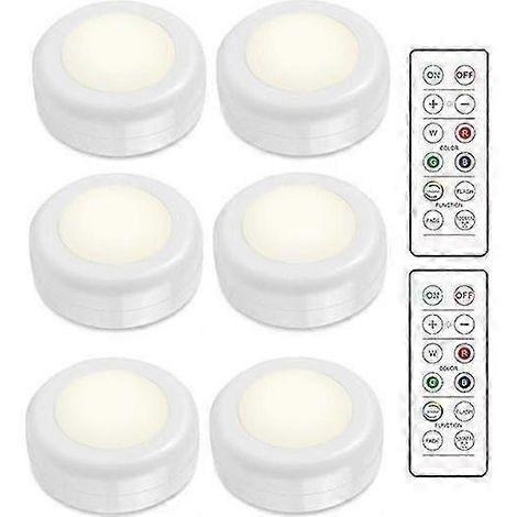 LED spotlight pack - 6 elegant spotlights with 2 convenient remote controls