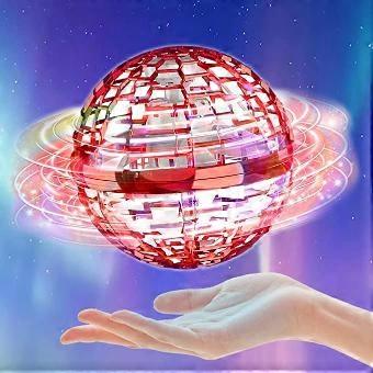 Palla volante a forma di sfera, giocattolo per bambini e adulti, modello aggiornato del 2023 con effetto boomerang, colore rosso.