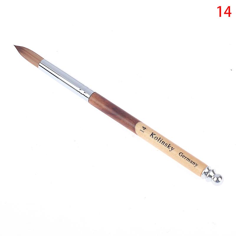 Acrylic Nail Brush Sable Hair Liquid Powder Crystal Pink Metal Wooden Handle