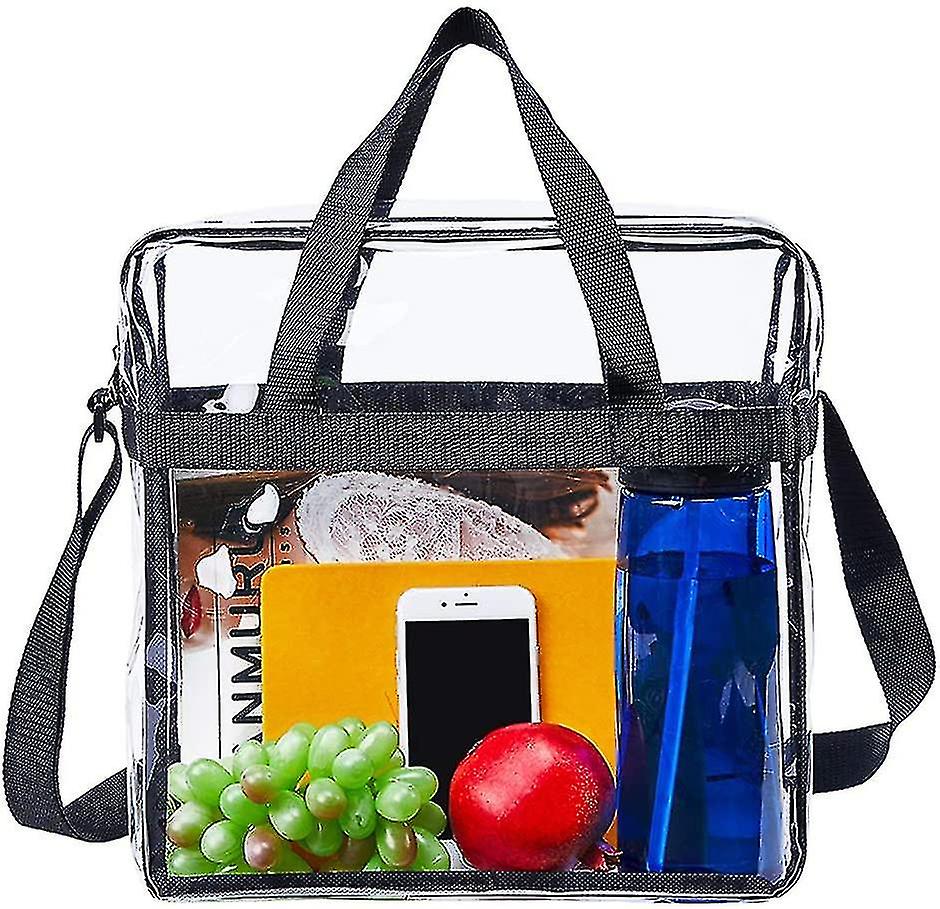 Clear Tote Bag With Adjustable Straps And Double Zipper