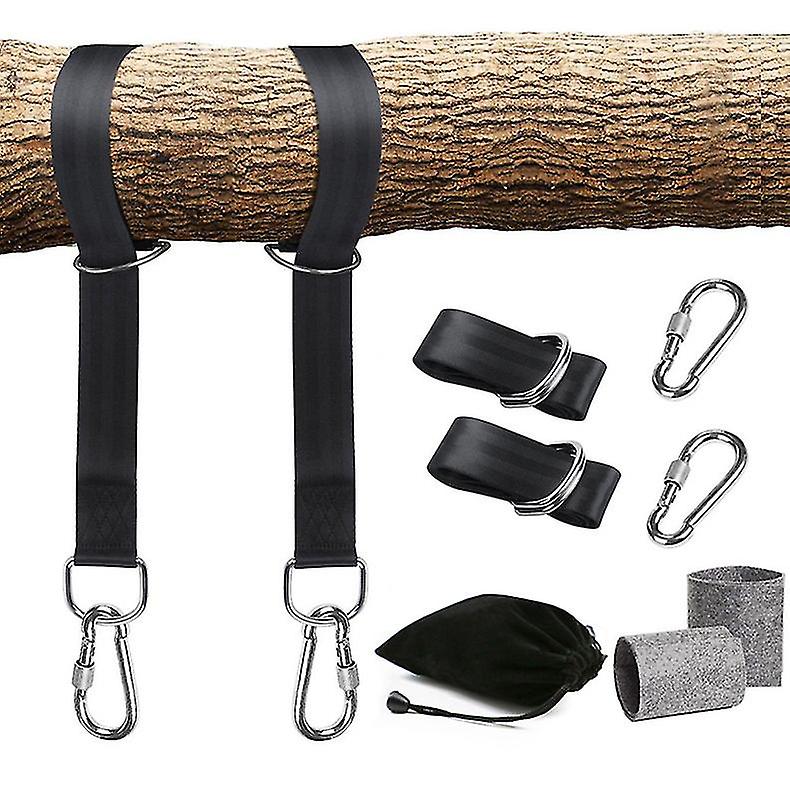 2x5ft Heavy Duty Swing Hanger Tree Swing Hanging Straps Kit With Carabiners, Tree Protectors