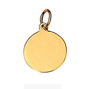 18ct Gold 13mm round plain Disc