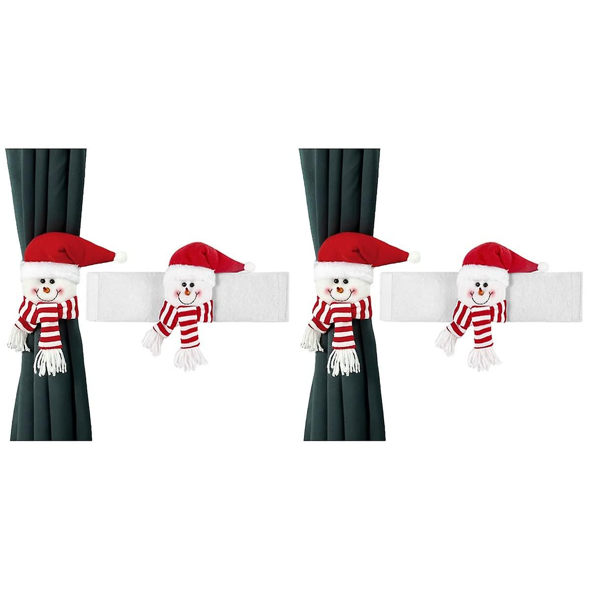 2 Pack Christmas Curtain Buckle Snowman