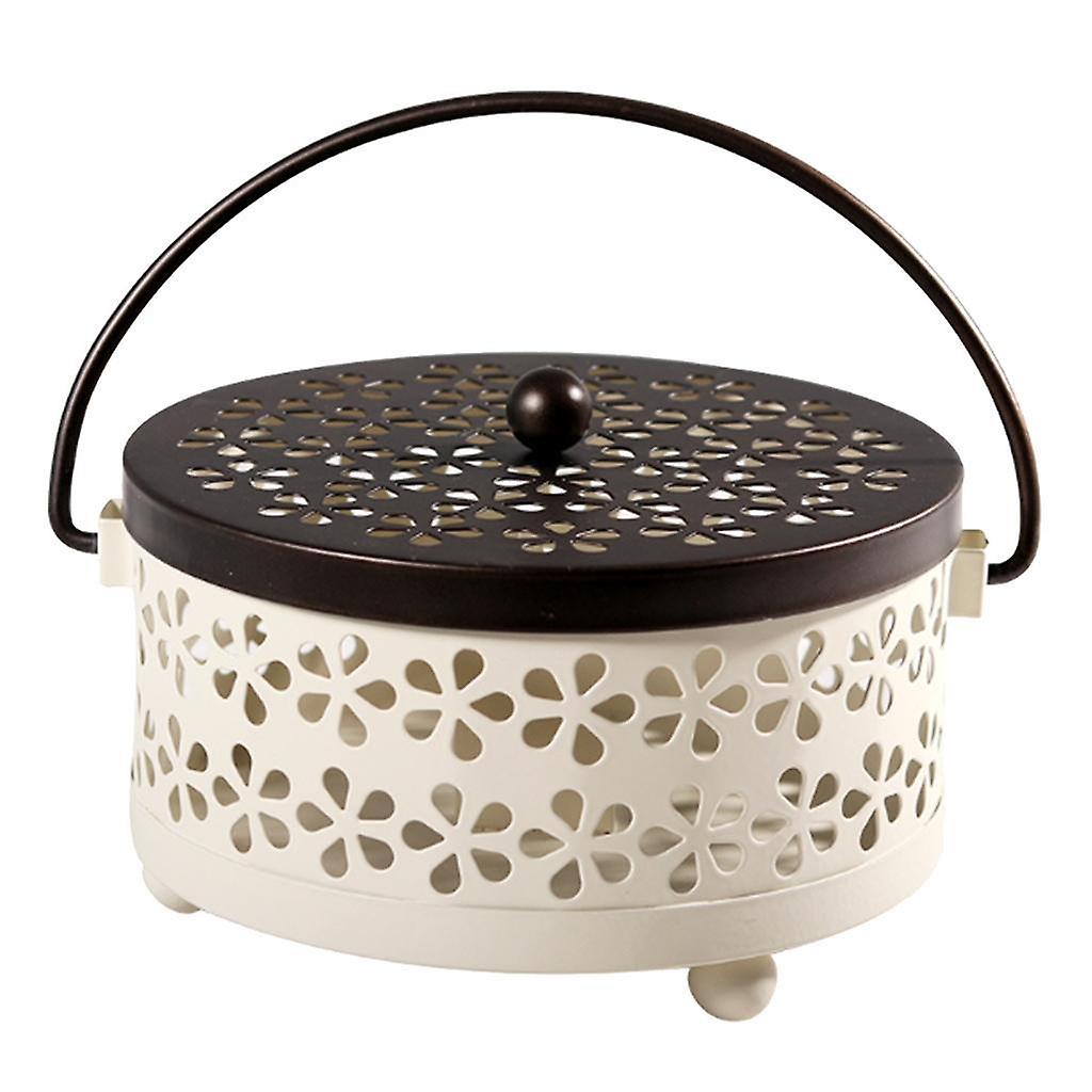 Support de bobine de fer portable + poignée et couvercle Couvercle en bronze + boîte blanc laiteux