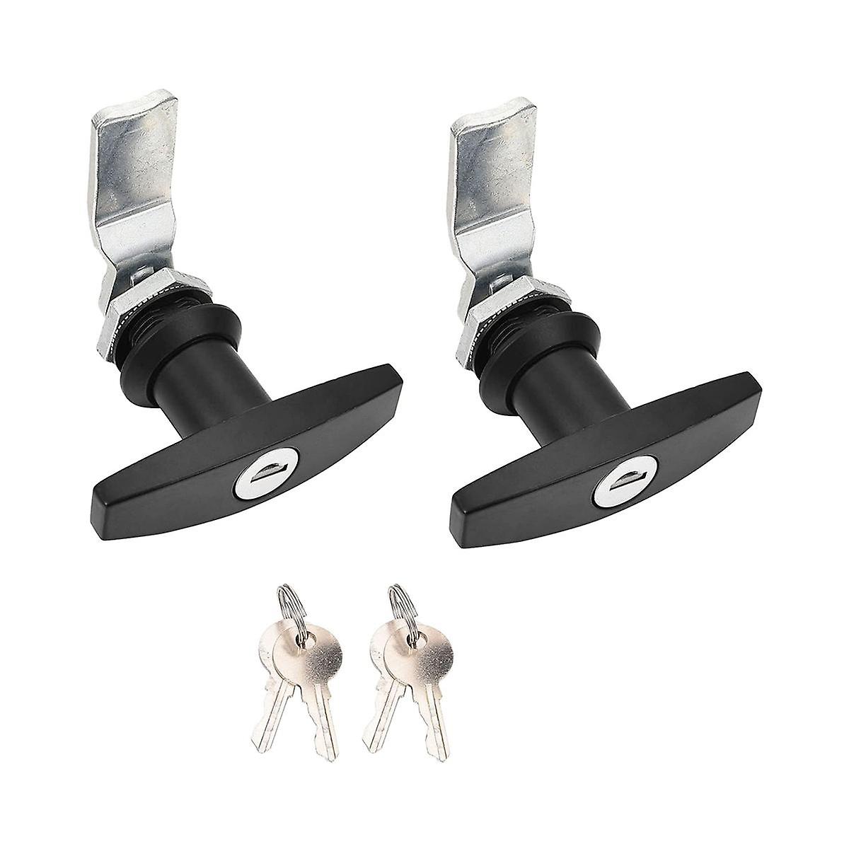 T-Handle Door Lock Truck Cap Locking with 2 Keys for Most Brand of Truck Cap Toppers Tops Black