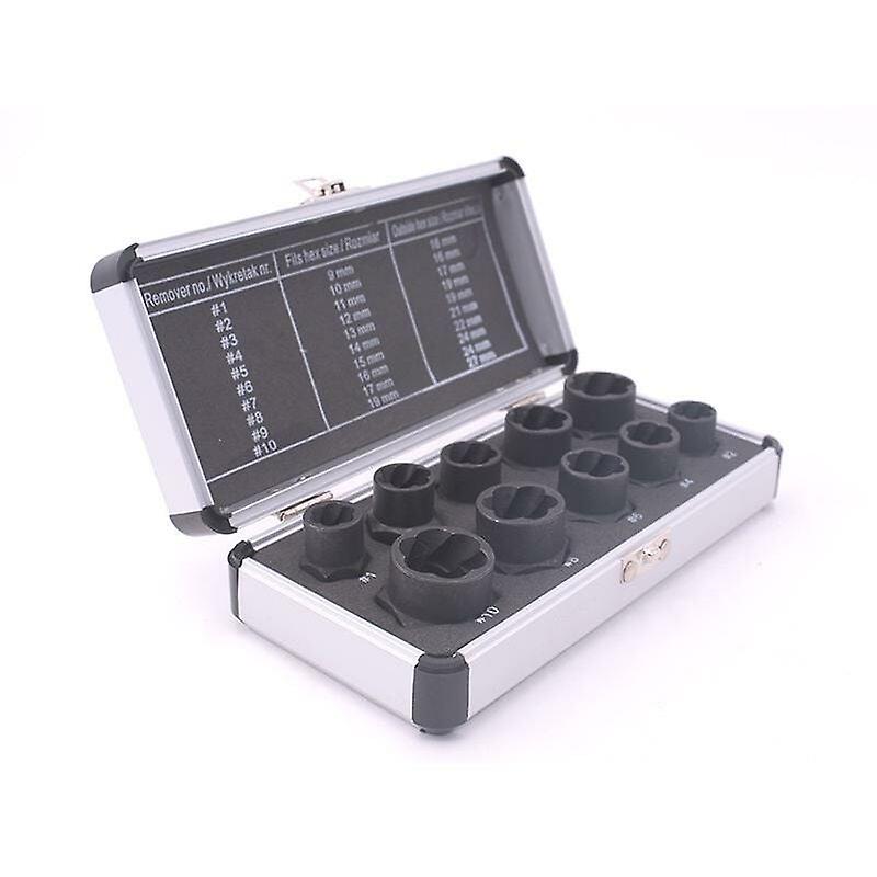 Nut Extractor 10pcs Set Sliding Tooth Nut Screw Removal Tool Broken Thread Bolt Extractor Set