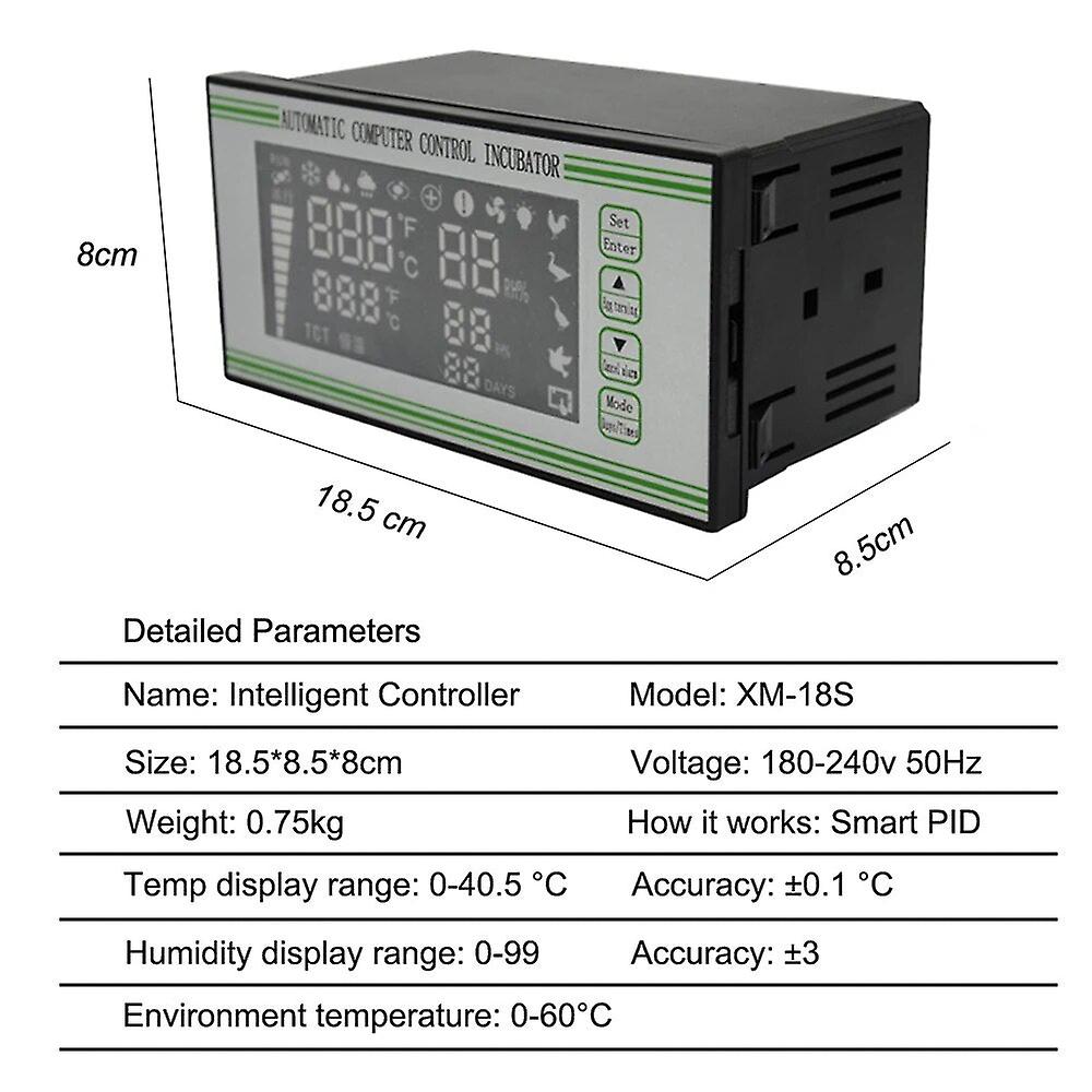 Yieryi Professional Egg Incubator Controller Xm-18s Smart Thermostat Full Automatic Temperature Humidity Control Ac110v-220v