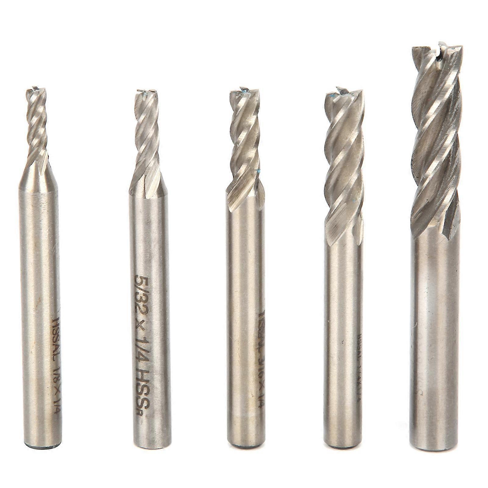5pcs Professional High Speed Steel Router Bit Set CNC Engraving Milling Cutter Accessories for Woodworking and Metalworking Tools