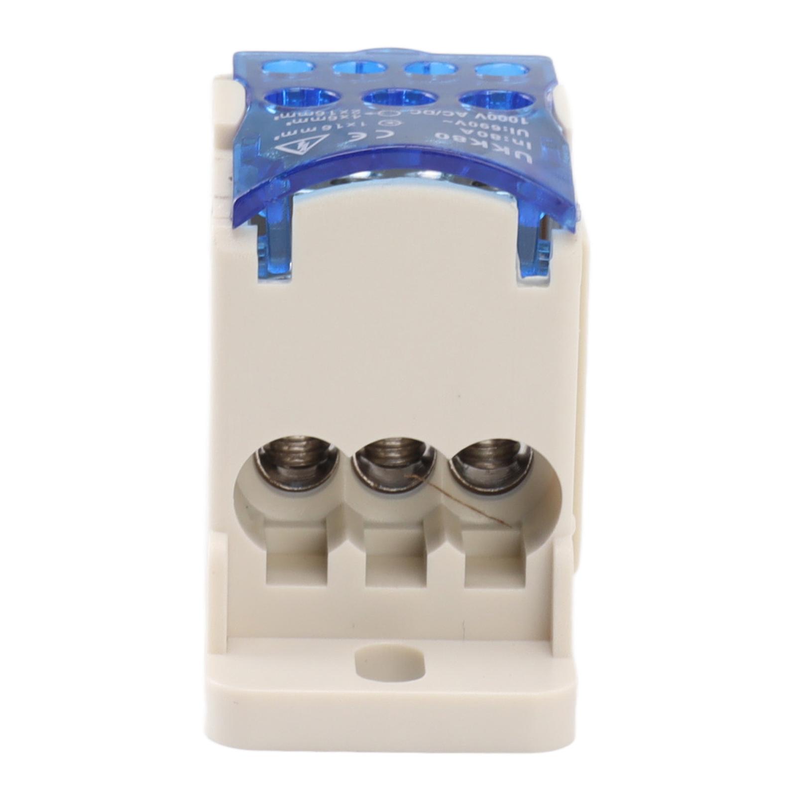 DIN Rail Power Junction Box Electrical Terminal Block Connector Distribution Box AC DC1000V 80A 