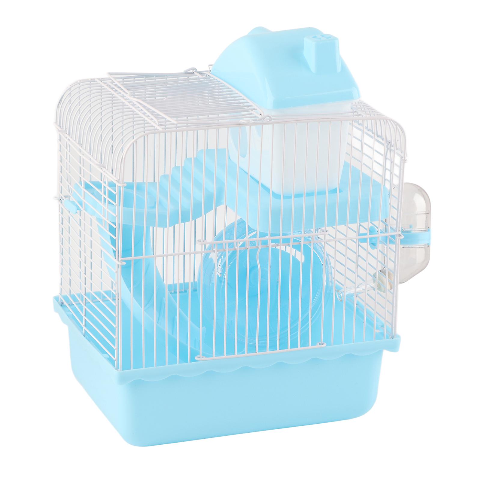 2-Tier Hamster Cage Large Space High Frame Habitat Cage for Hamster Small Animals Blue